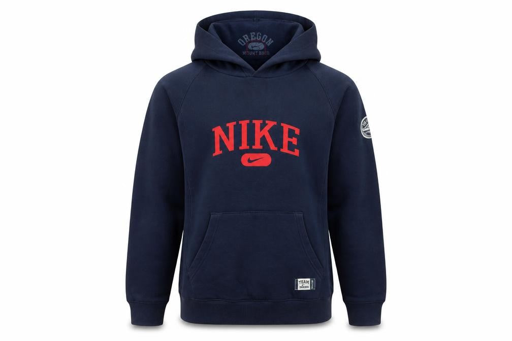 Nike Boys Navy Blue Pullover Hoodie L 12-13 Years Cotton Blend Sportswear