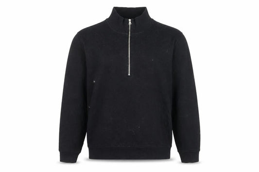 Marks & Spencer Men's Black 1/4 Zip High Neck Sweatshirt Size M