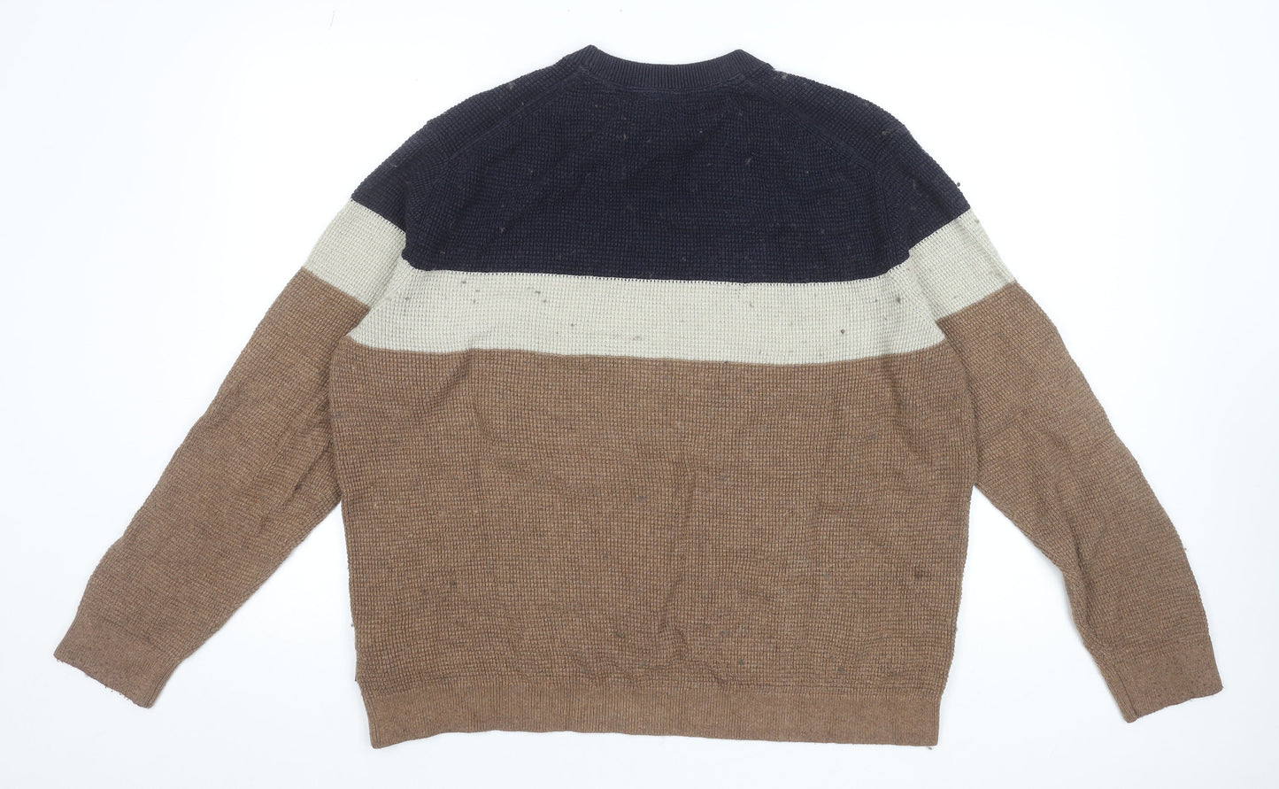 Ted Baker Men's Multicoloured XL Crew Neck Waffle-Knit Jumper