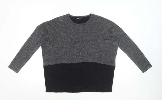 Maje Womens Grey Wool Metallic Knit Jumper Size S