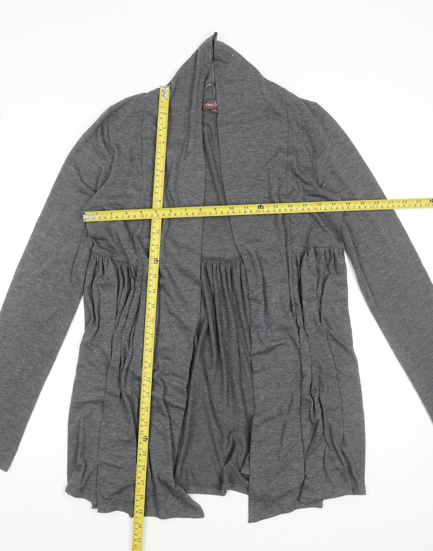 Phase Eight Women's Grey Size 12 Open Front Long Sleeve Cardigan