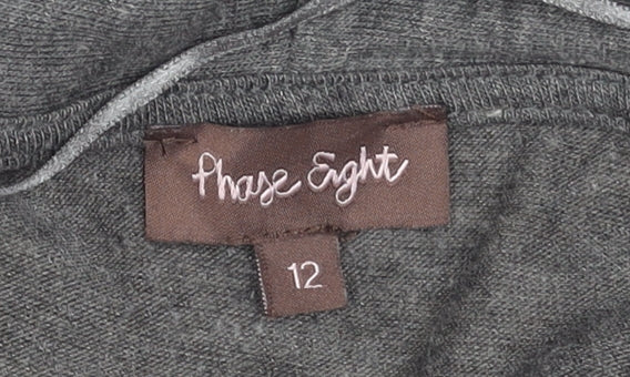 Phase Eight Women's Grey Size 12 Open Front Long Sleeve Cardigan
