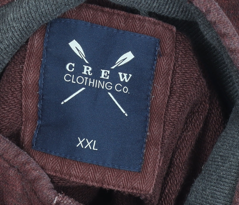 Crew Clothing Co. Men's Brown 2XL Henley Button Sweatshirt