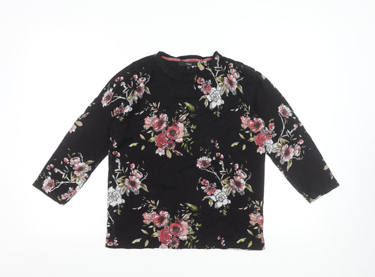 Next Womens Black Floral Long Sleeve Blouse Size 12