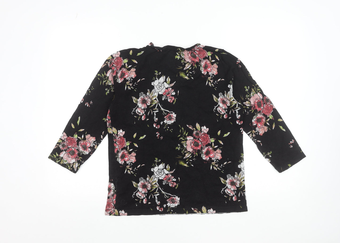 Next Womens Black Floral Long Sleeve Blouse Size 12
