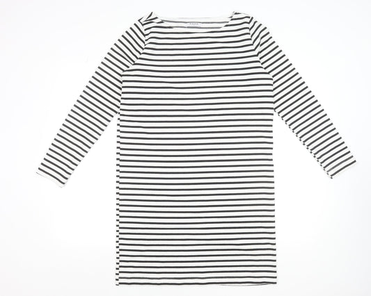 Pieces Women’s Black White Striped T-Shirt Dress Size M