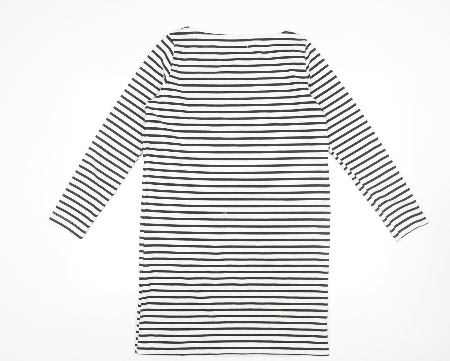 Pieces Women’s Black White Striped T-Shirt Dress Size M