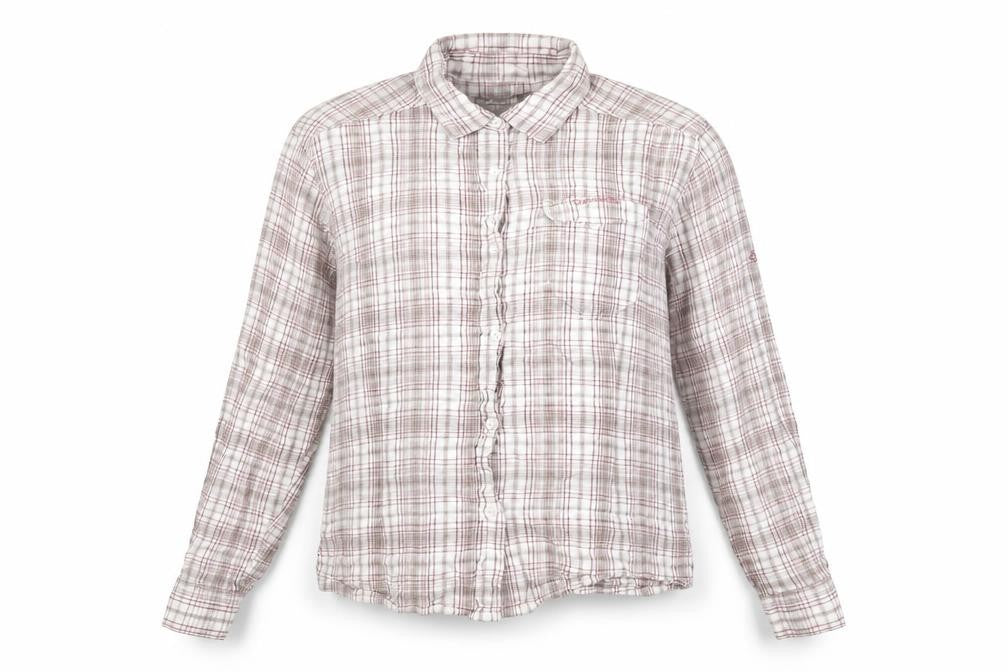 Craghoppers Women's Beige Check Cotton Long Sleeve Shirt UK14