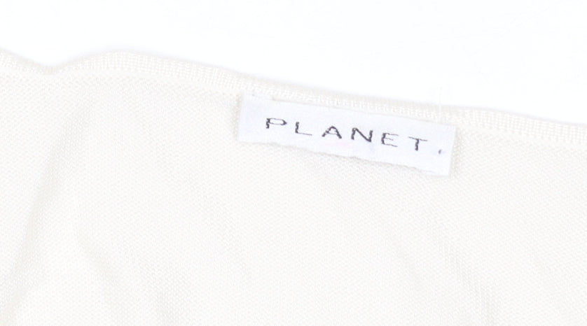 Planet Women's Ivory Beaded Sleeveless Viscose Knit Tank Top Size L
