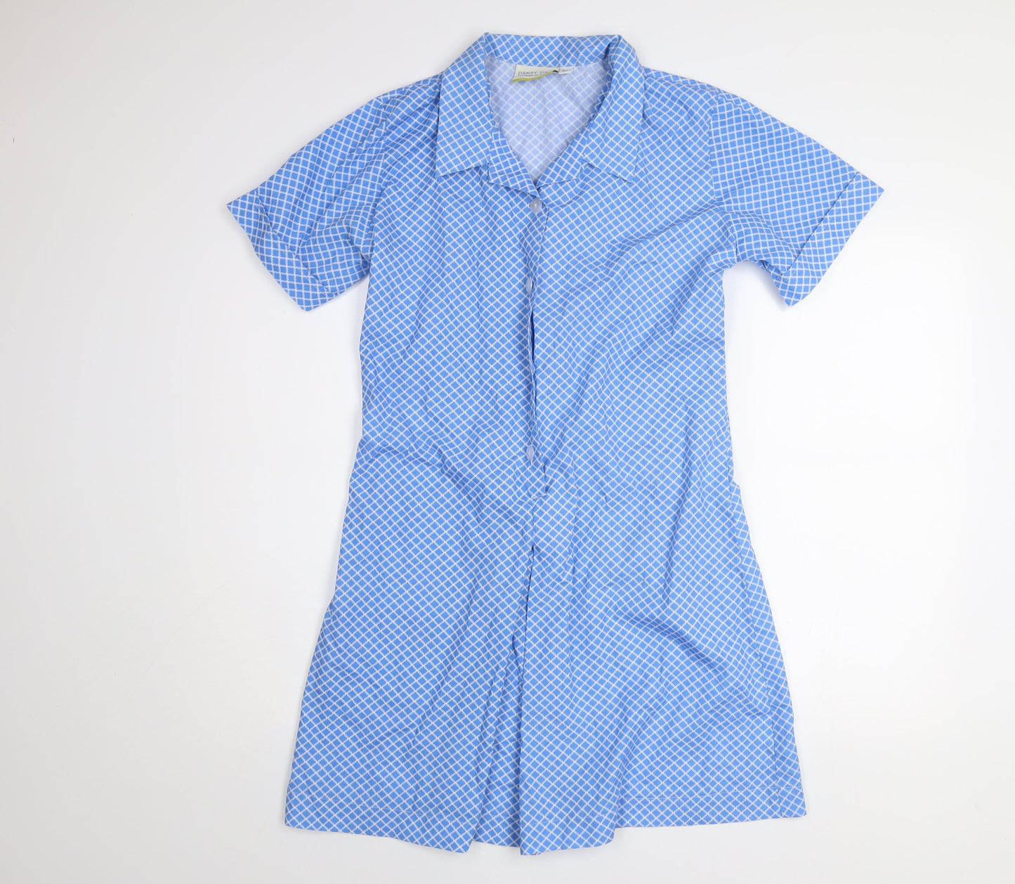 Denby Dale Women's Blue Geometric Cotton Shirt Dress Size 10