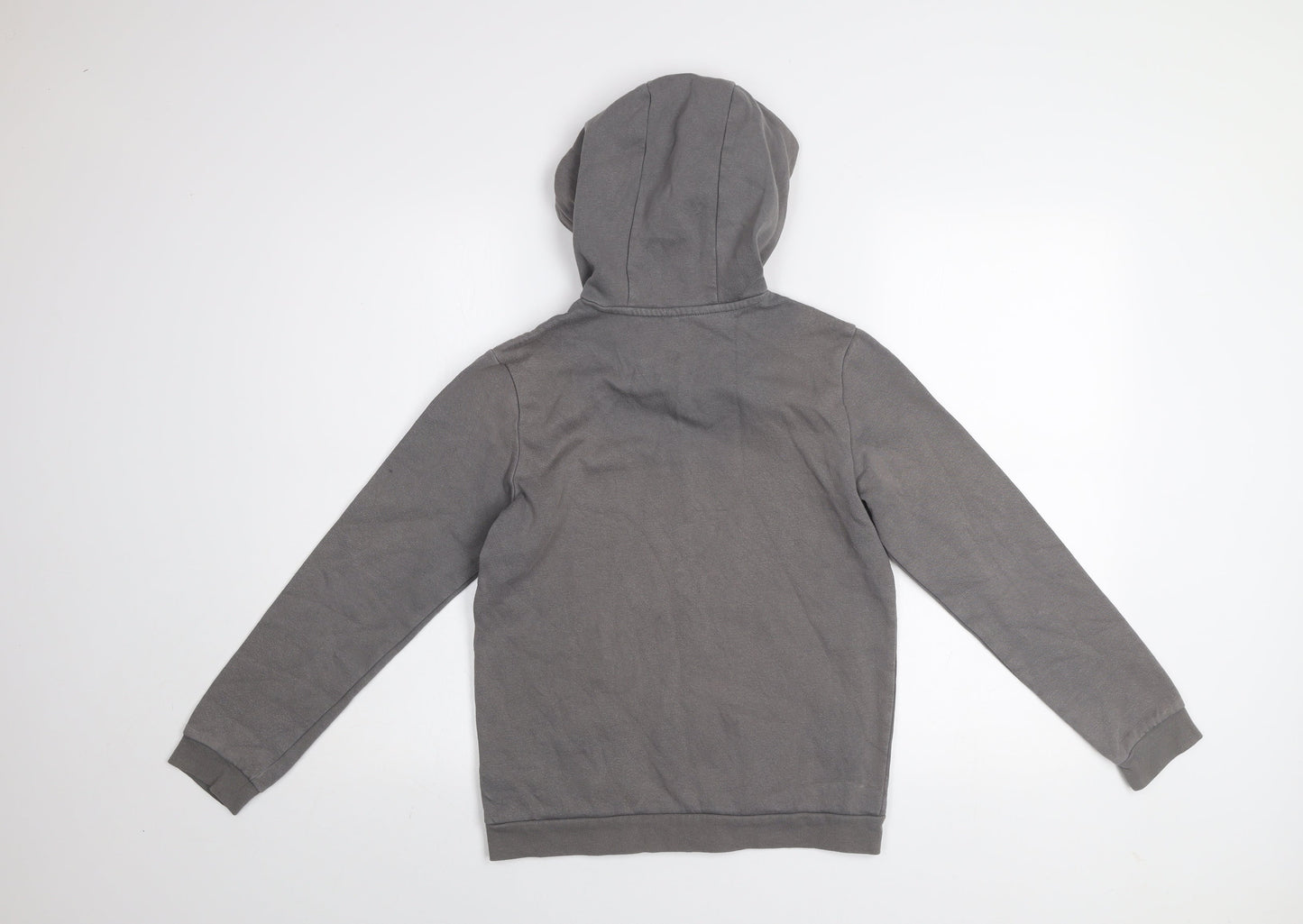 Adidas Boys Grey Pullover Hoodie 12 Years Cotton Blend Logo Casual