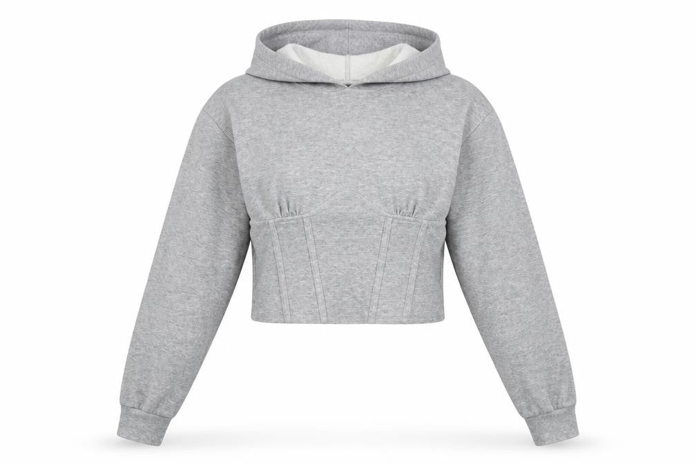 By Swan Women’s Grey Pullover Cropped Hoodie Size S