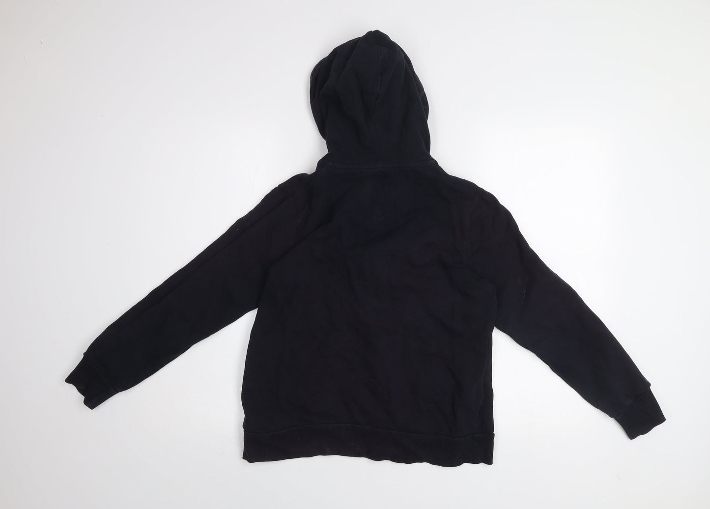 Maine New England Women Black Full Zip Hoodie Size 12 Cotton Lined