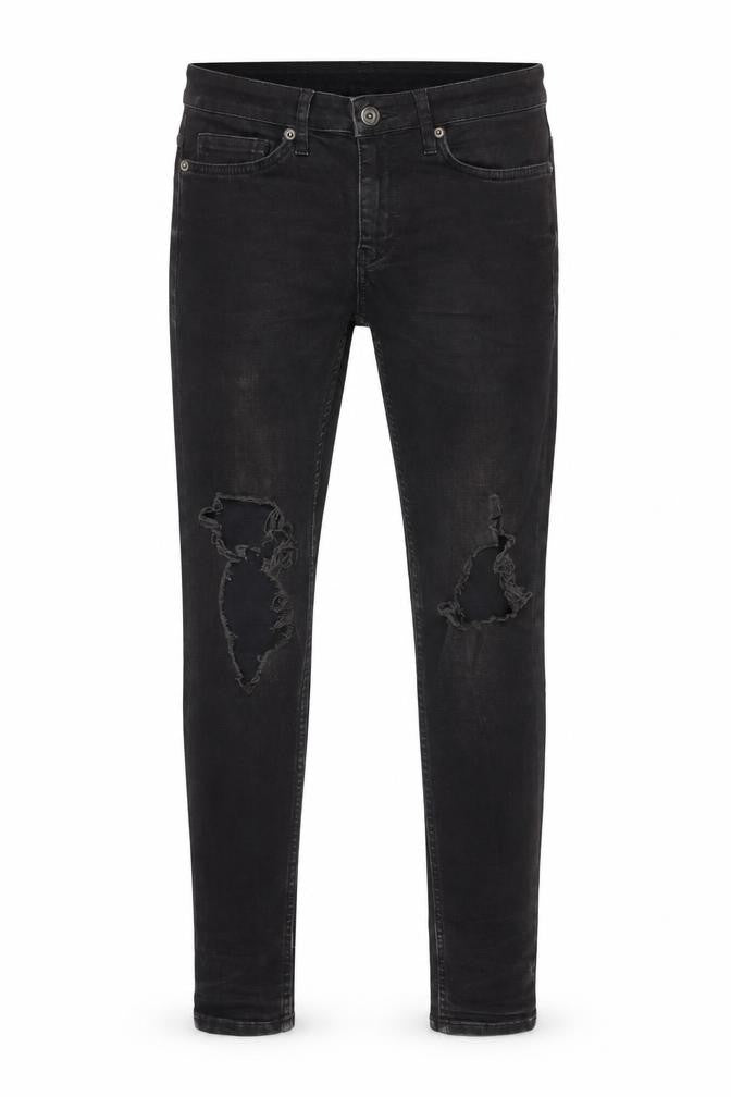 Topman Men's Black Skinny Distressed Jeans Size 28