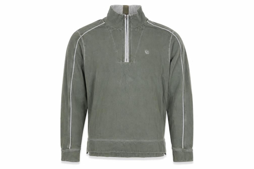 We Originals Mens Green L Half Zip High Neck Sweatshirt