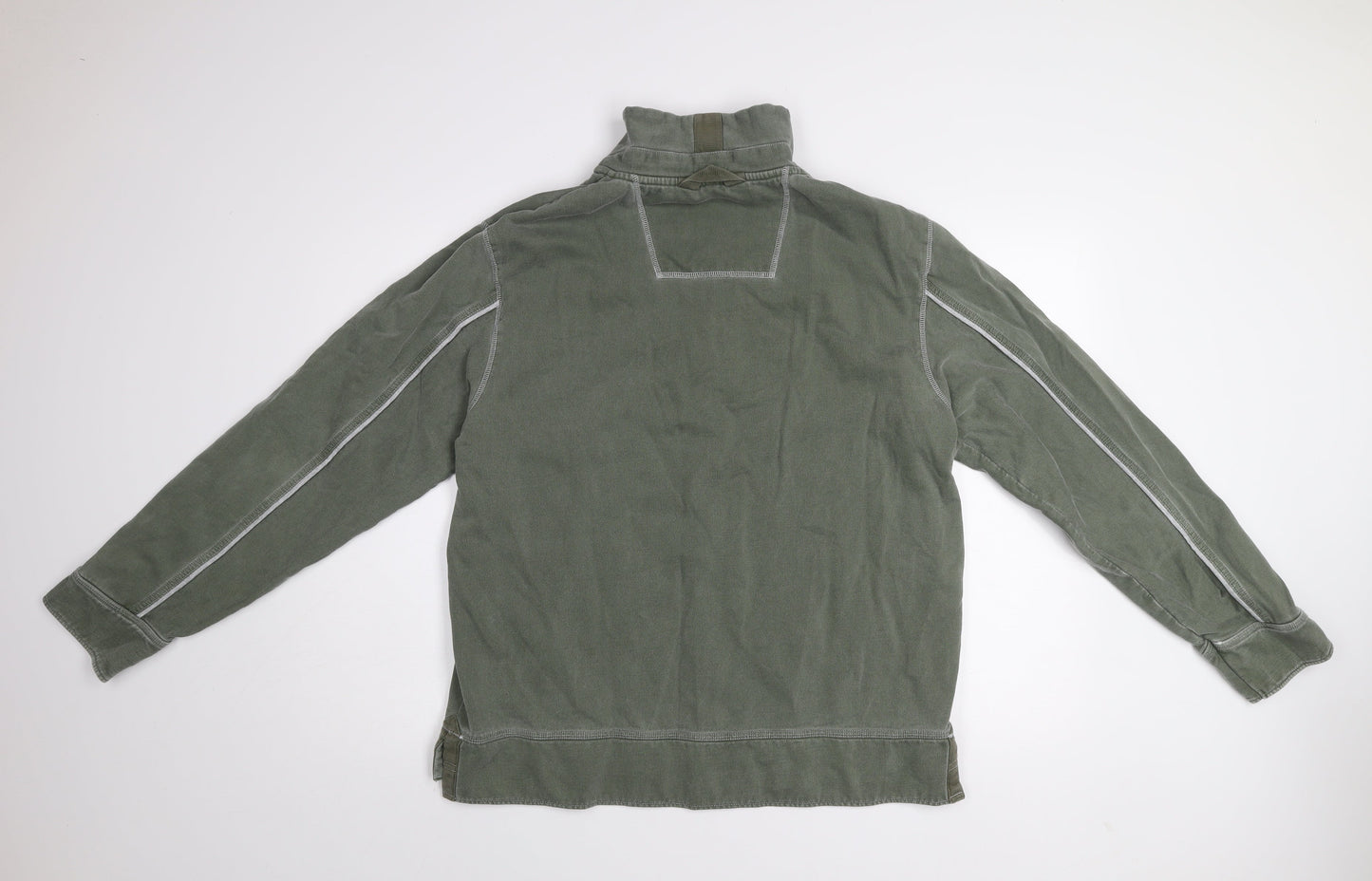 We Originals Mens Green L Half Zip High Neck Sweatshirt