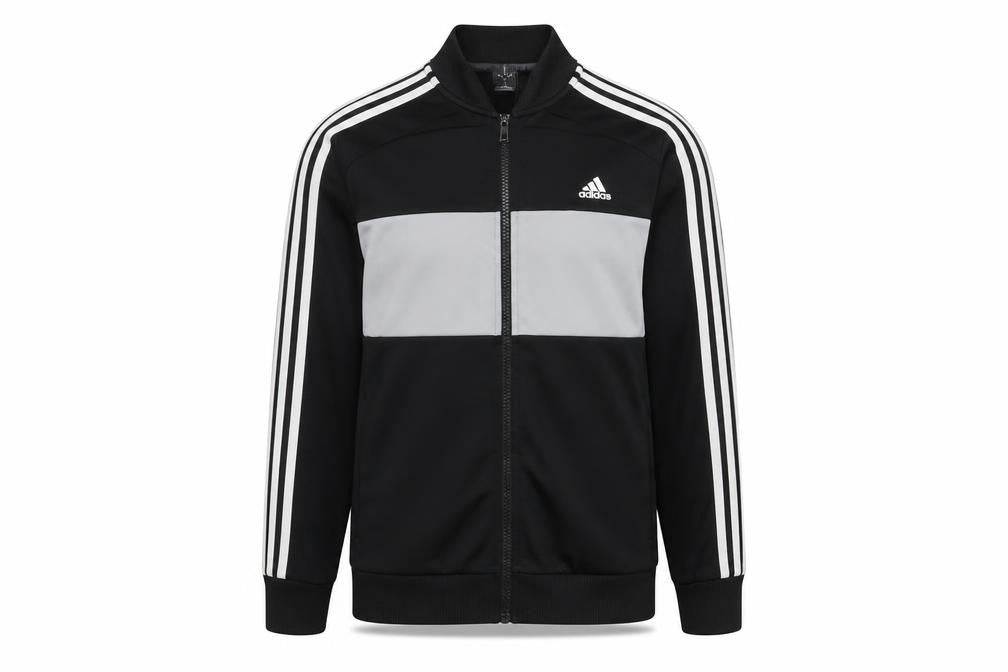 Adidas Boys Black & Grey Track Jacket 13-14 Years Full Zip Activewear