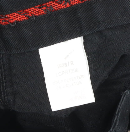 Additional view of Lee Cooper Men's Black Cargo Workwear Trousers 38R Polyester Cotton Blend
