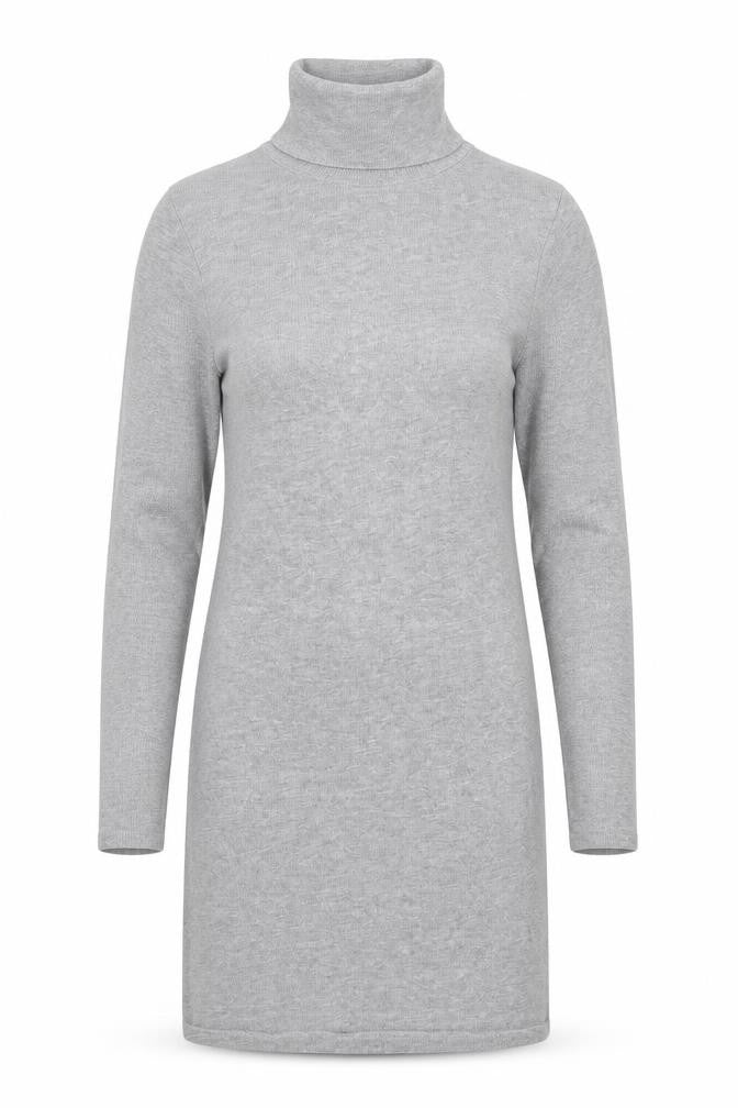 Great Plains Women Grey Size 10 Bodycon Knit Turtleneck Dress