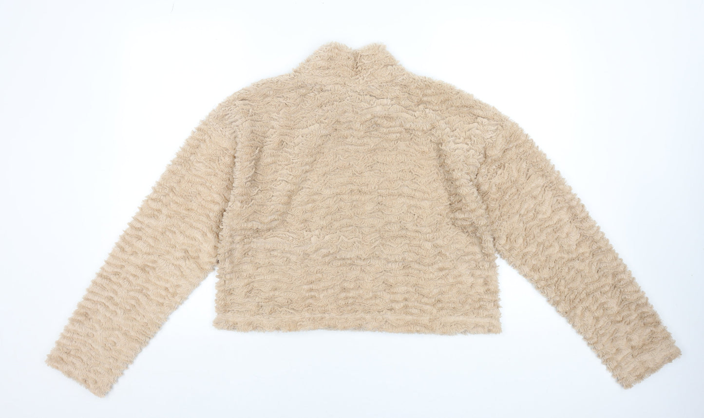Noisy May Women Beige Fleece Pullover Sweatshirt Size M