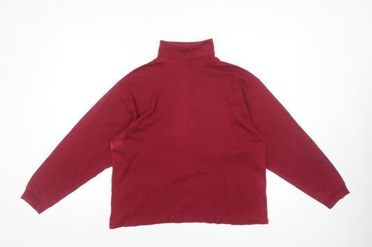 Compliments Women's Red Long Sleeve Roll Neck Cotton Top M