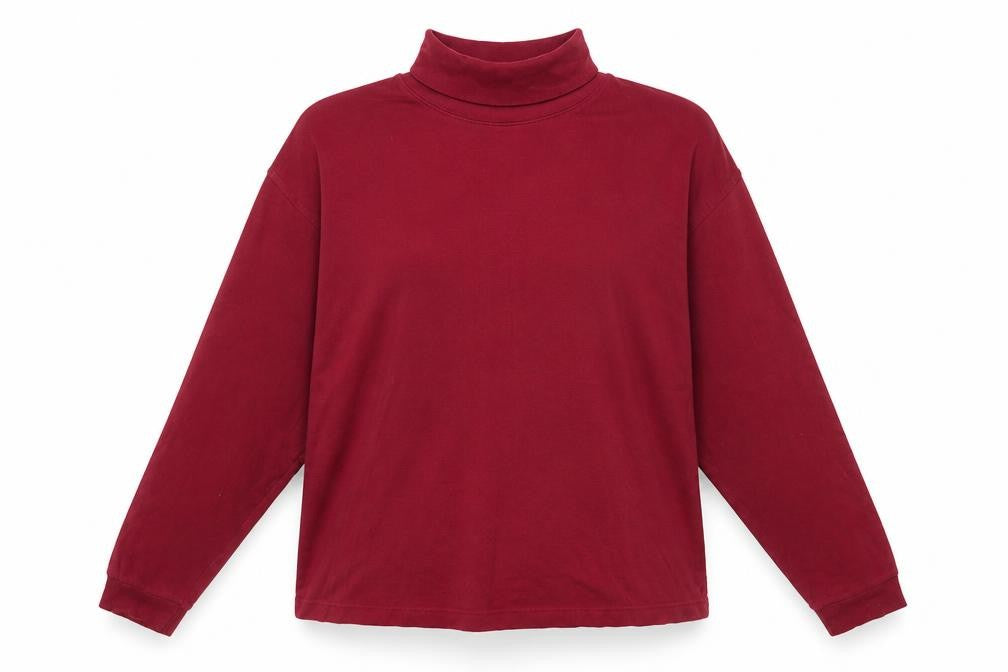 Compliments Women's Red Long Sleeve Roll Neck Cotton Top M