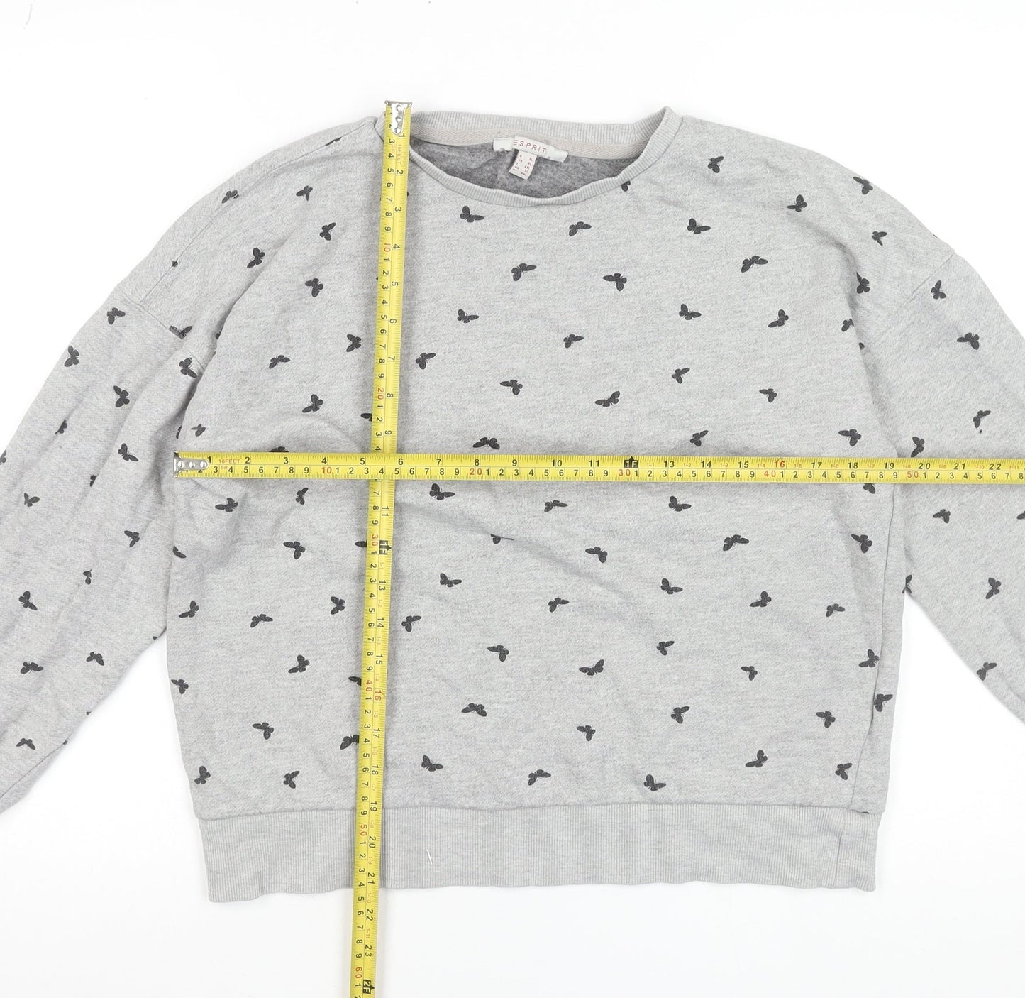 Esprit Womens Grey Butterfly Print XL Sweatshirt