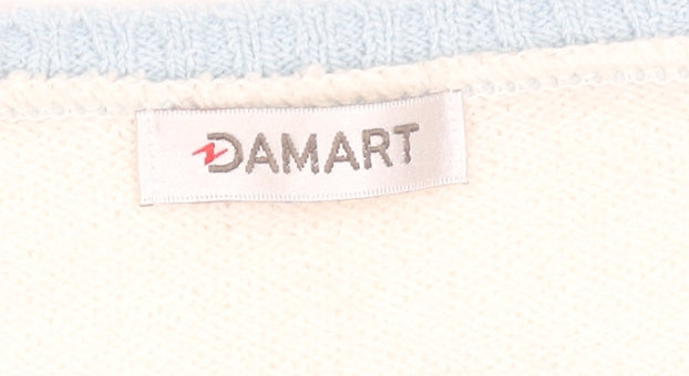 Damart Women’s Blue Geometric Knit Short Sleeve T-Shirt Size L