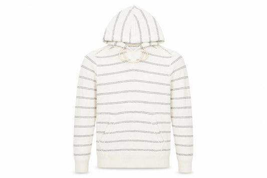 FatFace Men's Oatmeal Striped Cotton Hoodie Small Beige Pullover