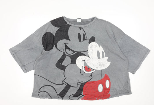 Disney at George Women’s Grey Mickey Mouse Cotton T-Shirt Size 20