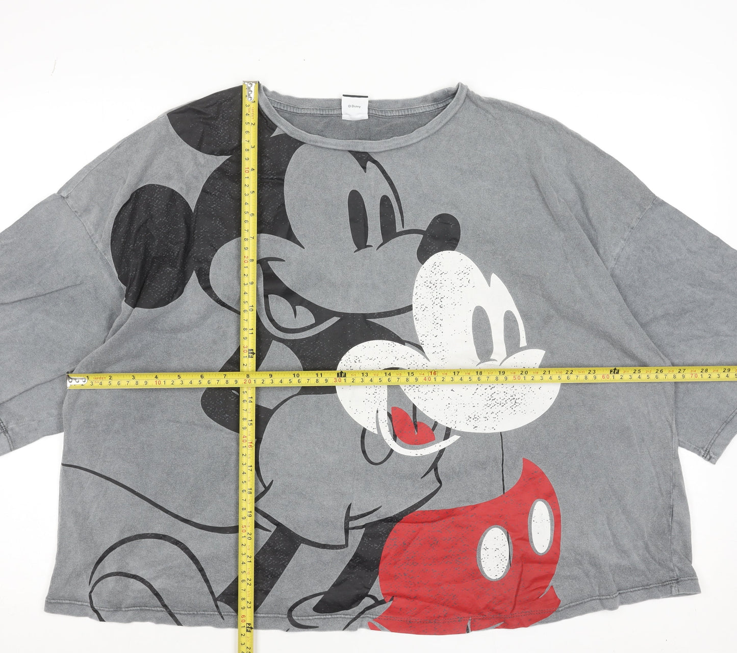 Disney at George Women’s Grey Mickey Mouse Cotton T-Shirt Size 20
