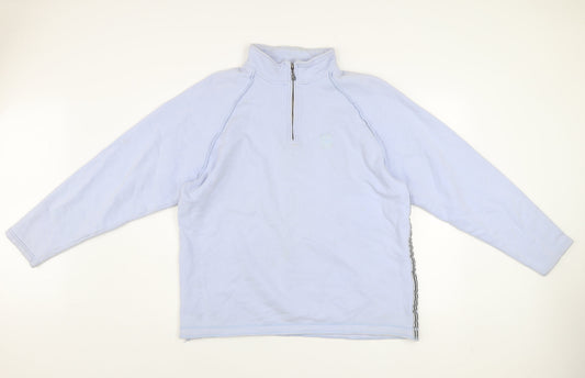 Crew Clothing Men’s Blue 1/2 Zip Cotton Sweatshirt Size L