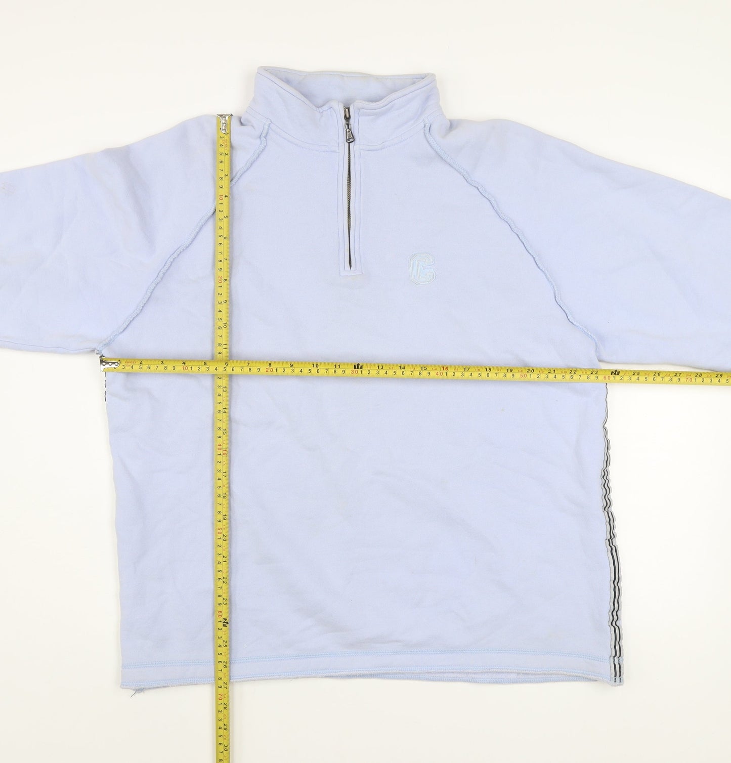 Crew Clothing Men’s Blue 1/2 Zip Cotton Sweatshirt Size L