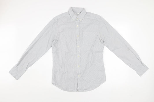 GAP Men's White Slim Fit Stretch Striped Long Sleeve Dress Shirt S