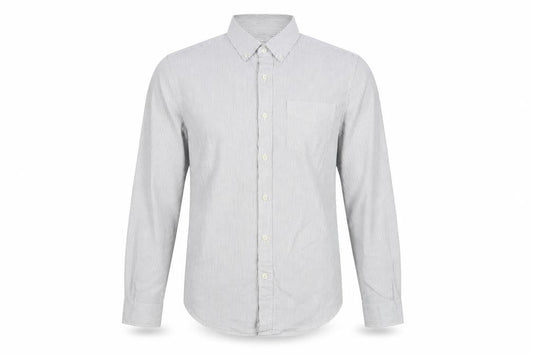 Gap Men's White Slim Fit Stretch Striped Long Sleeve Dress Shirt S