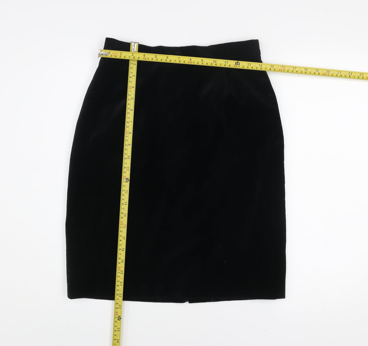 Début Women's Black Velvet Pencil Skirt Size 12 Lined Formal