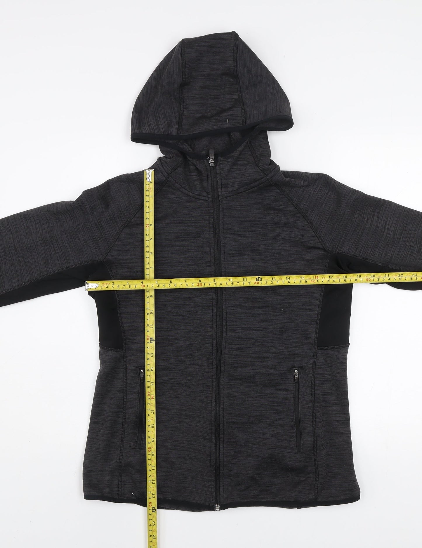H&M Men’s Black Fleece Sport Hooded Jacket Size L Athletic Fit