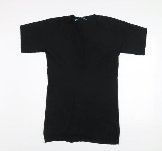 Oasis Women's Black Size 12 V-Neck Knit Bodycon Dress