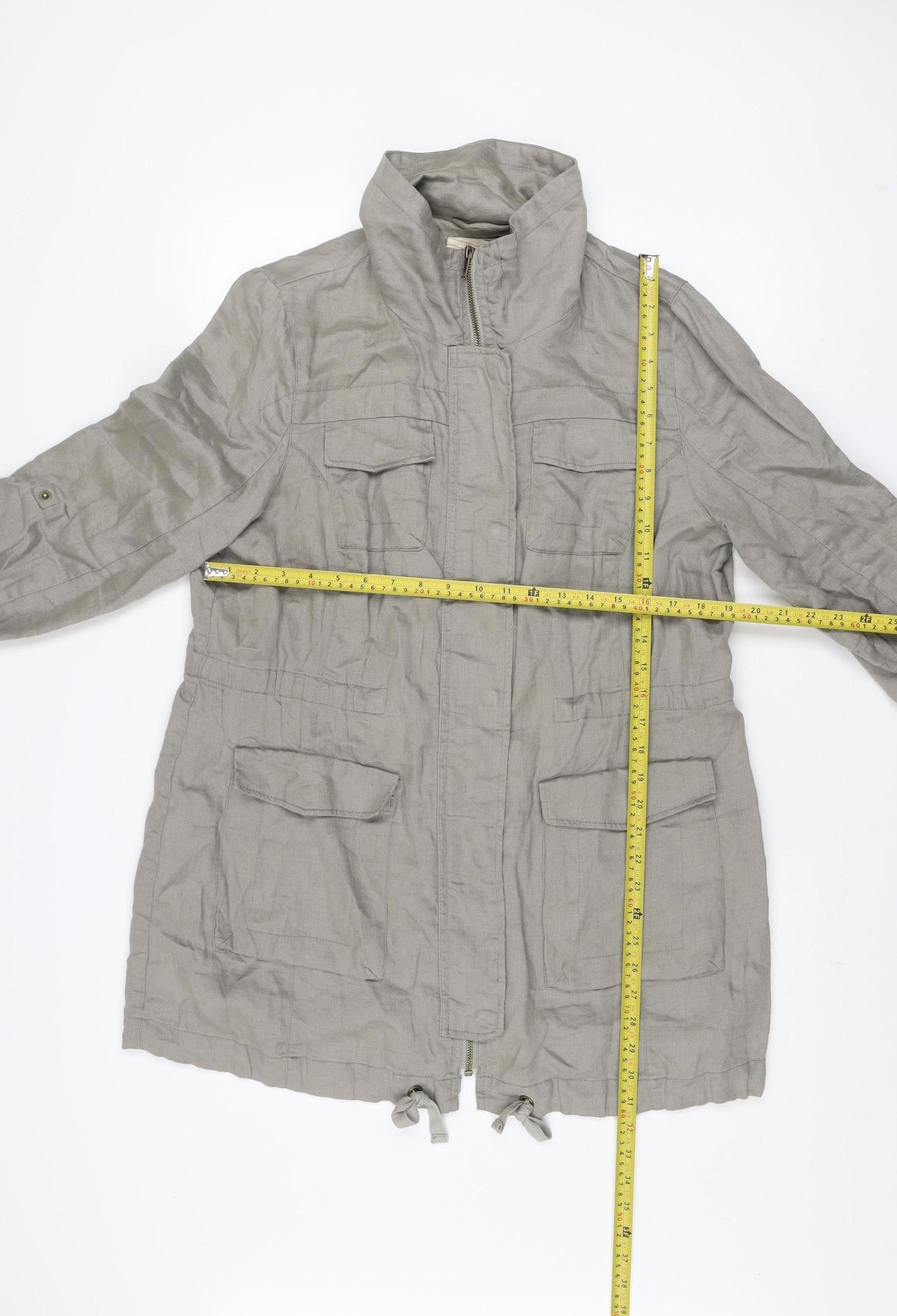 Marks and Spencer Women’s Grey Linen Parka Jacket Size 12