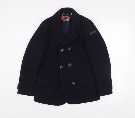 Scotch Shrunk Women's Blue Wool Pea Coat Size 12 Lined Classic Style