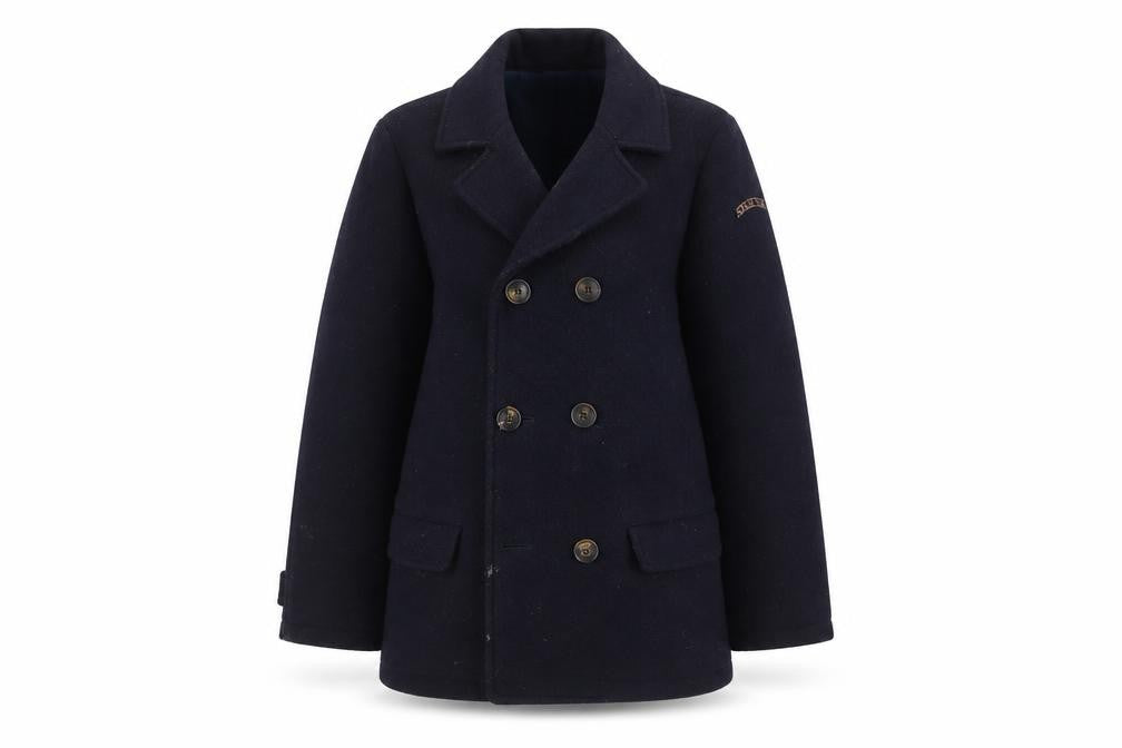 Scotch Shrunk Women's Blue Wool Pea Coat Size 12 Lined Classic Style