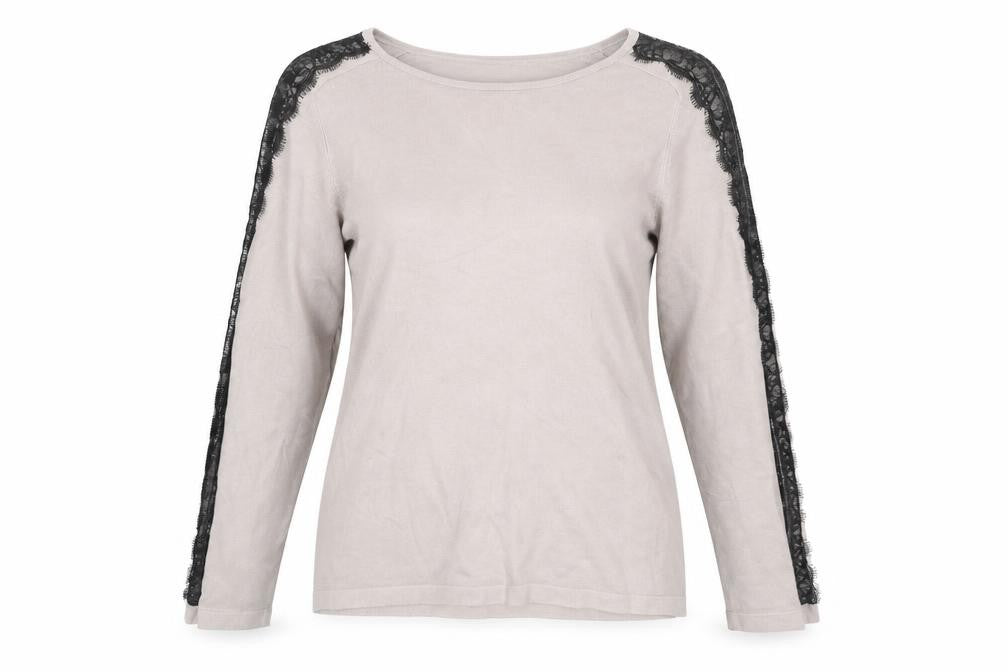 Marks & Spencer Women’s Beige Lace Trim Pullover Jumper UK 14
