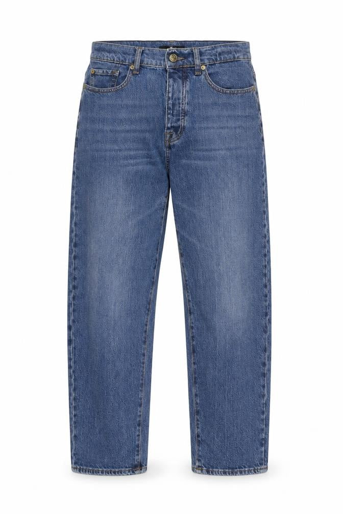 7 For All Mankind Womens Blue Denim Straight Jeans Size 27 Regular Fit