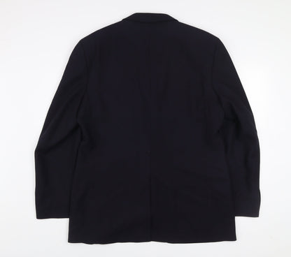 Centaur Men's Black Wool Blend Regular Fit Three-Button Blazer 42R