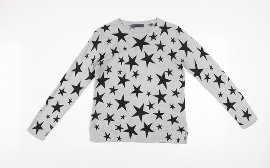 Marks and Spencer Women’s Grey Star Print Acrylic Jumper Size 12