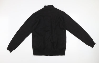 Matinee Mens Black Knit Full Zip Jacket Size M Polyester Lined