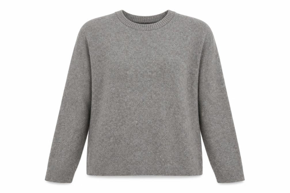 Zara Women Grey Crew Neck Long Sleeve Knit Pullover Jumper Size 8