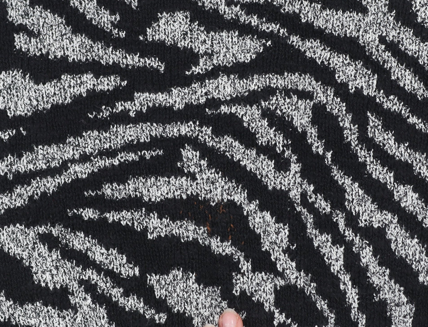 Topshop Women’s Black Zebra Animal Print Knit Jumper Size S