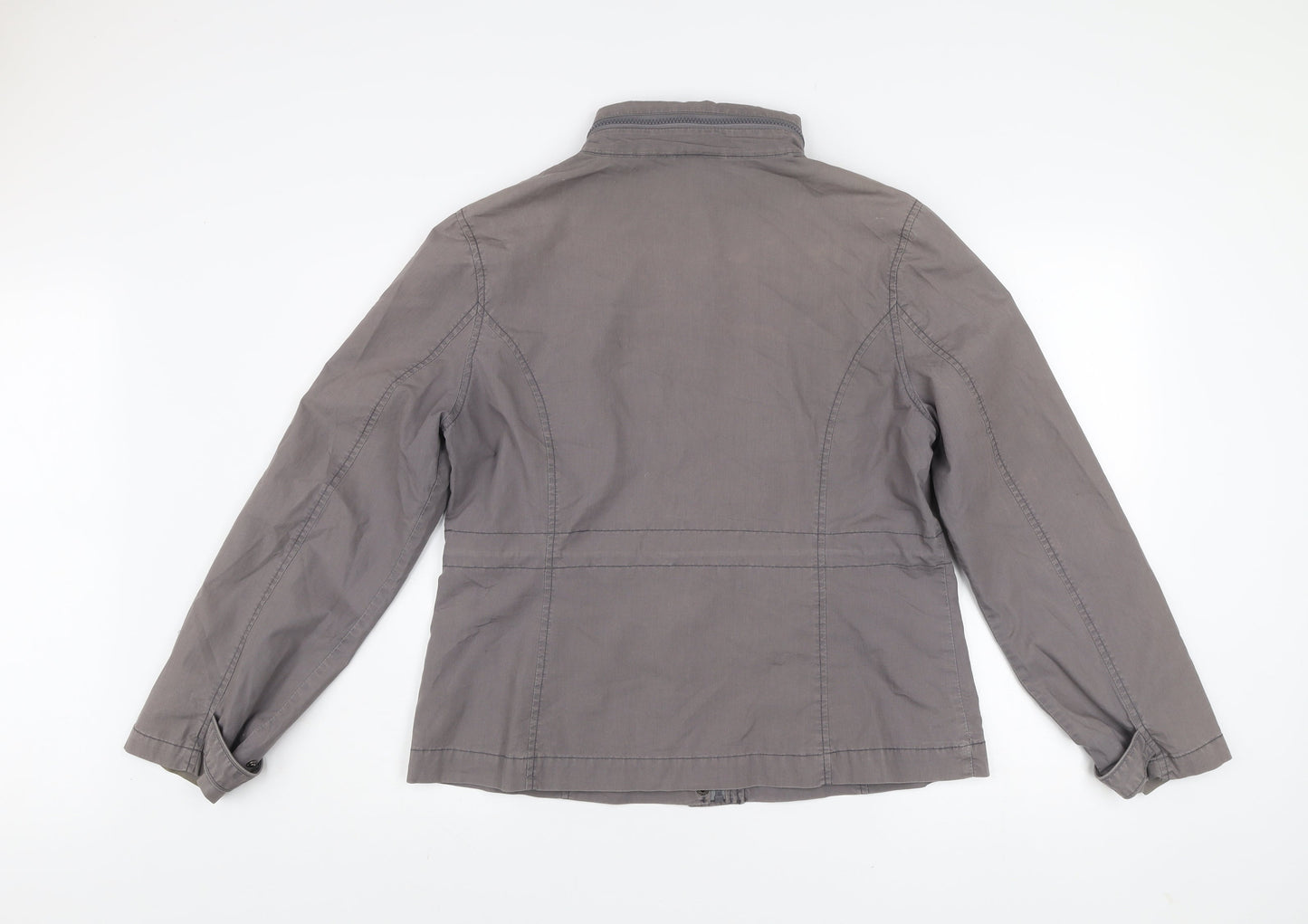 Dorothy Perkins Womens Grey Cotton Military Jacket Size 16