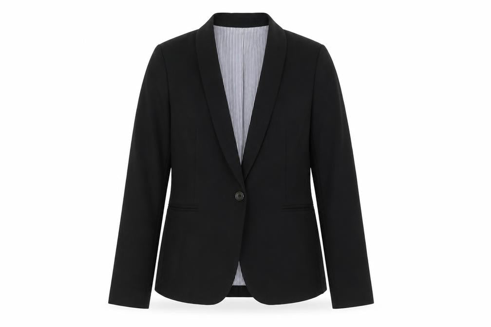 J.Crew Women's Black Wool Blend Fitted Blazer Jacket Size 10